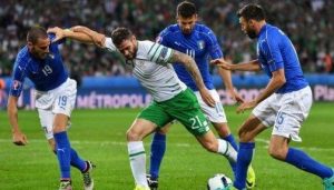 Azzurri in difficoltà contro l'Irlanda | Foto Twitter